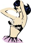 Free Clipart Of A Retro Woman Modeling A Bra