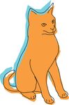 Free Clipart Of A Sitting Blue And Orange Cat
