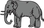 Free Clipart Of A Profiled Elephant