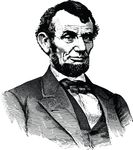 Free Clipart Of A Black And White Portrait Of Abraham Lincoln
