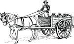Free Clipart Of A Farmer Driving A Horse Drawn Cart