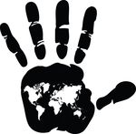 Free Clipart Of A Handprint With An Atlas