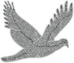 Free Clipart Of A Flying Peace Dove Of Black Shards