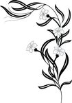 Free Clipart Of A Grayscale Floral Vine