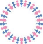 Free Clipart Of A Round Border Of Boys And Girls