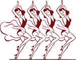 Free Clipart Of A Line Of Female Dancers
