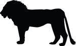 Free Clipart Of A Profiled Silhouetted Male Lion