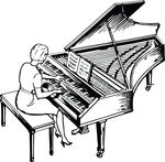 Free Clipart Of A Woman Playing A Piano
