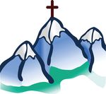 Free Clipart Of A Cross On Mountains