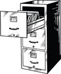 Free Clipart Of A Black And White Filing Cabinet