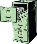 Free Clipart Of A Green Filing Cabinet