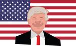 Free Clipart Of Donald Trump And An American Flag