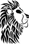 Free Clipart Of A Profiled Male Lion Black And White