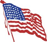 Free Clipart Of A Rippling American Flag