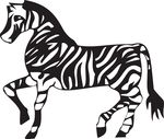 Free Clipart Of A Black And White Walking Zebra