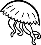 Free Clipart Of A Black And White Jellyfish
