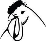 Free Clipart Of A Black And White Chicken Head