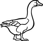 Free Clipart Of A Goose In Black And White