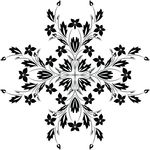 Free Clipart Of A Black And White Floral Vine Design Element
