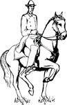 Free Clipart Of A Horseback Man