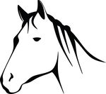 Free Clipart Of A Black And White Horse Head