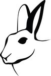 Free Clipart Of A Black And White Rabbit Head
