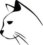 Free Clipart Of A Black And White Cat Head