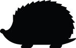 Free Clipart Of A Silhouetted Hedgehog