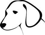 Free Clipart Of A Black And White Dog Head