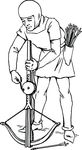Free Clipart Of A Man Preparing A Crossbow