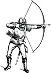 Free Clipart Of A Black And White Male Archer