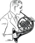 Free Clipart Of A Man Playing A French Horn