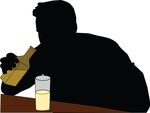 Free Clipart Of A Silhouetted Alcoholic Man