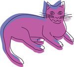 Free Clipart Of A Purple Cat