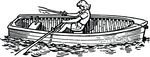 Free Clipart Of A Woman Rowing A Boat