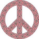 Free Clipart Of A Patterned Embroidery Peace Symbol