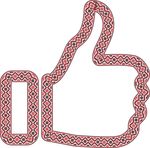 Free Clipart Of A Patterned Embroidery Thumb Up