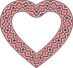 Free Clipart Of A Patterned Embroidery Heart Frame