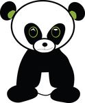 Free Clipart Of A Cute Green Eyed Panda