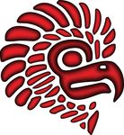 Free Clipart Of A Red Mexican Eagle Mascot Head
