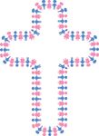 Free Clipart Of A Cross Formed Of Boys And Girls