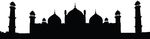 Free Clipart Of A Badshahi Mosque Lahore Pakistan Black And White Silhouette