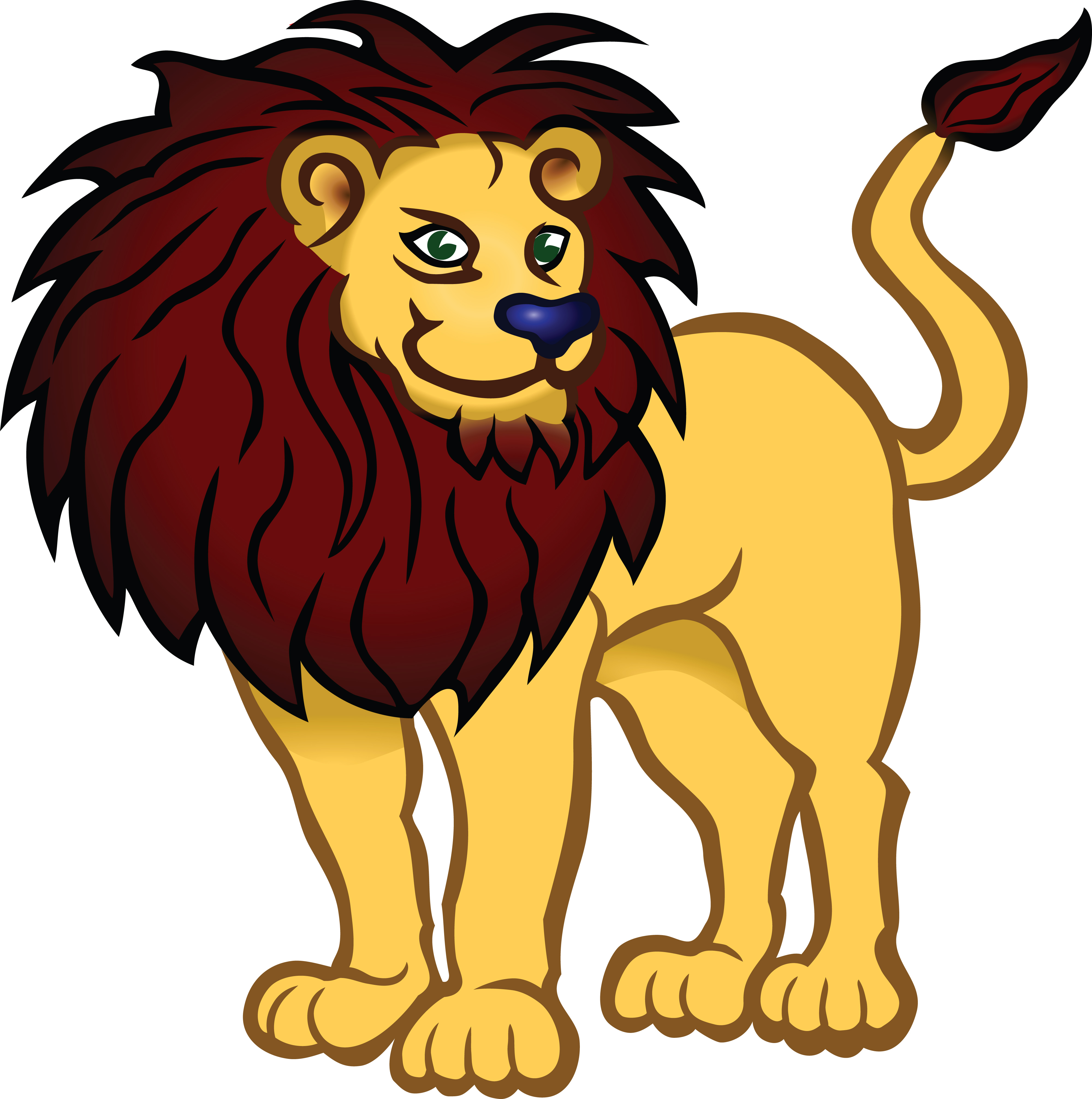 Lion Clipart Clipart Cute African Lion With Head Tilted Graphic ...