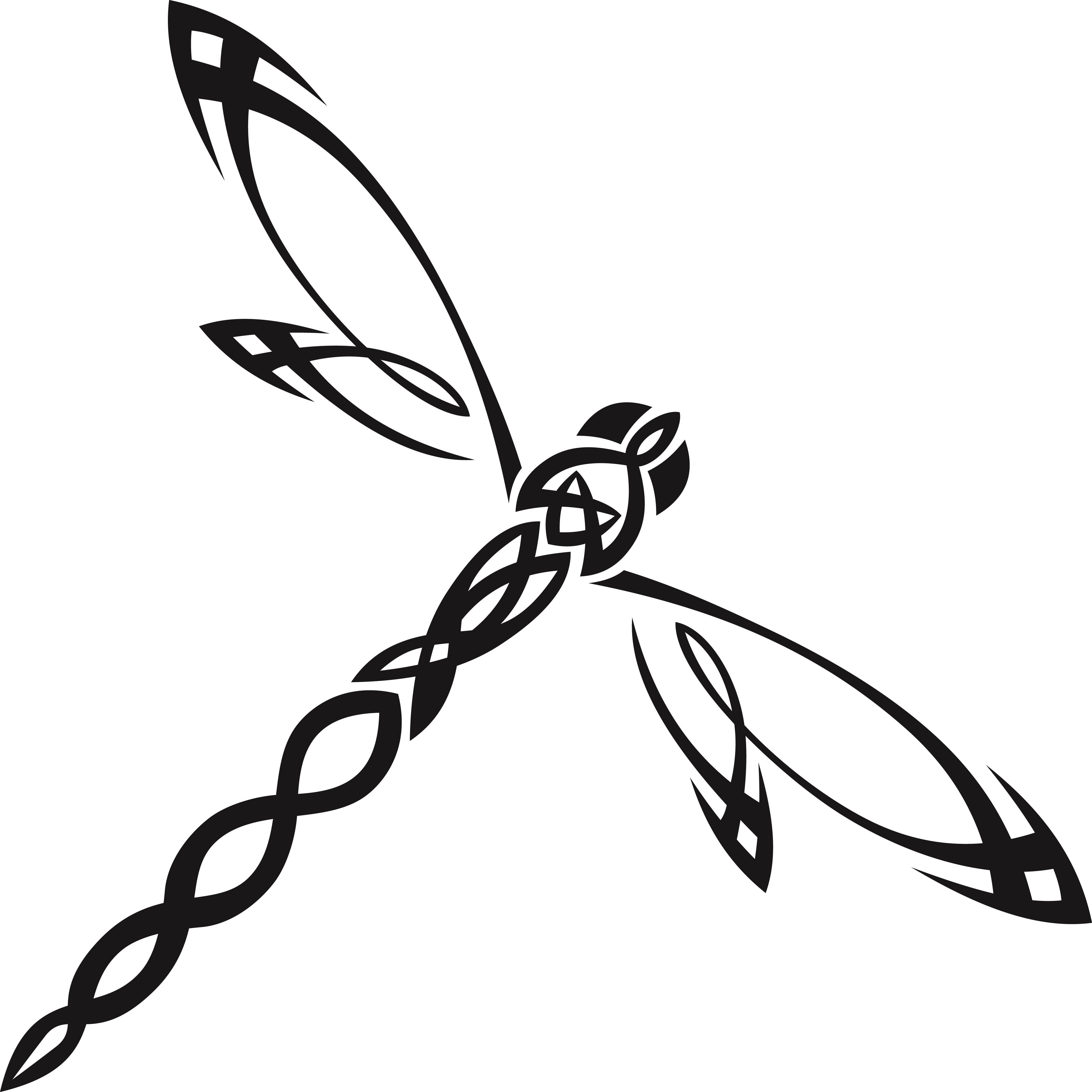 Download Free Clipart Of A tribal dragonfly