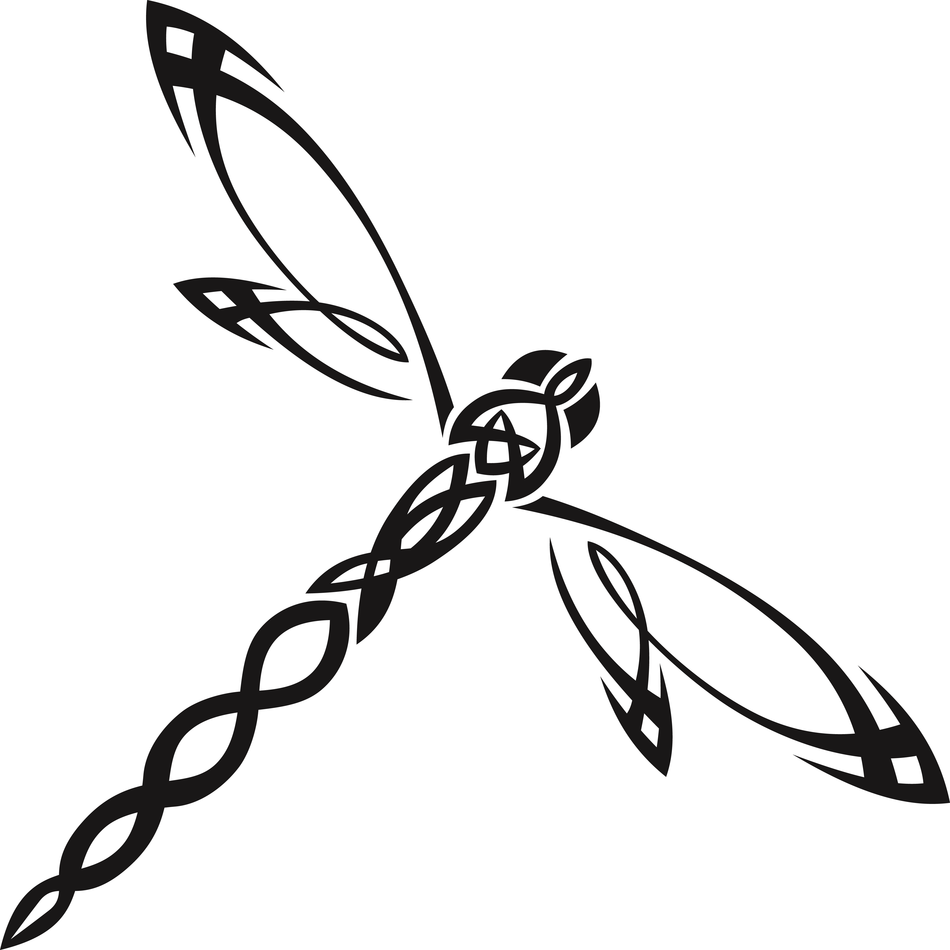 Download Free Clipart Of A tribal dragonfly