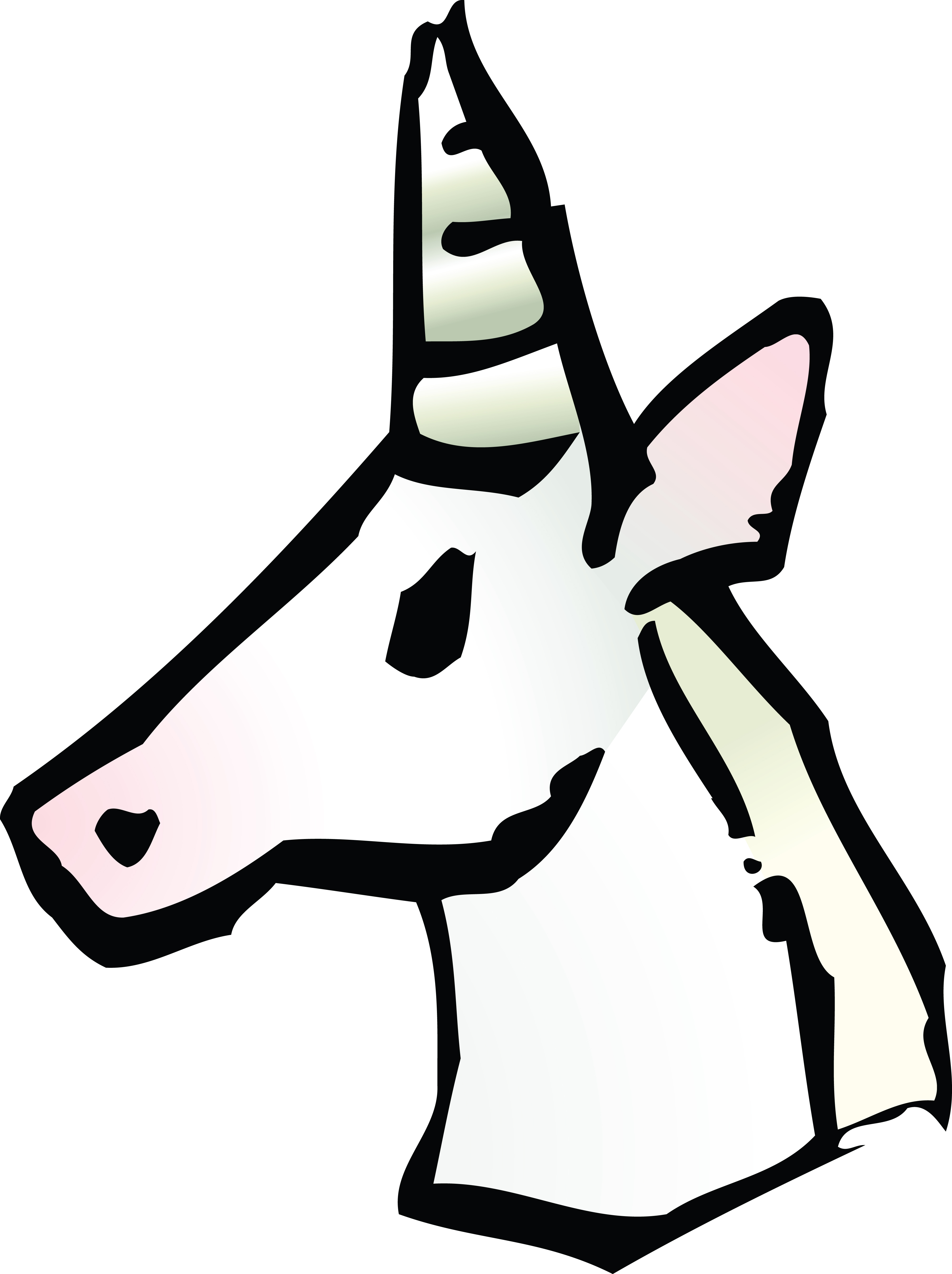 unicorn head clipart black and white