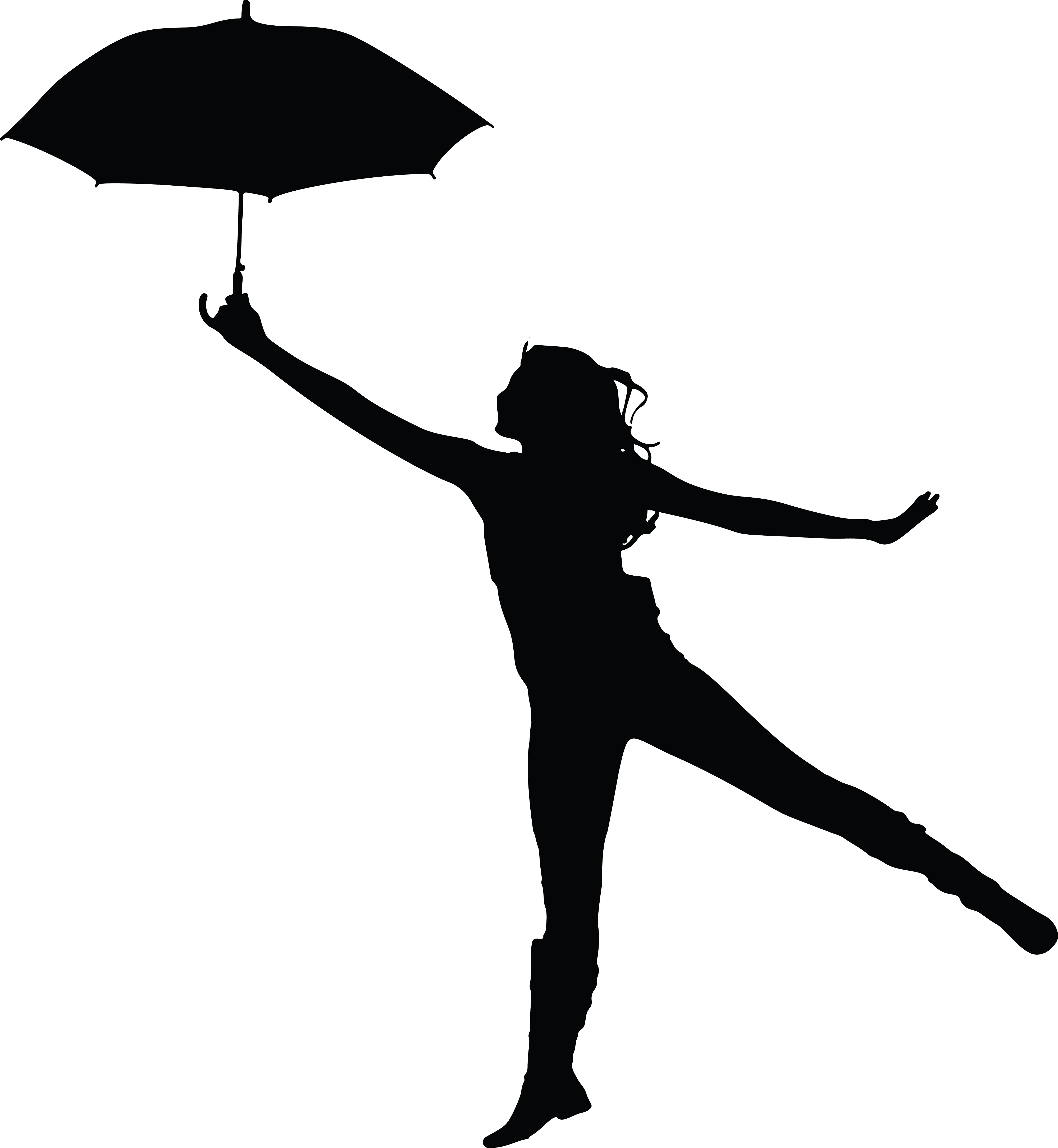 umbrella silhouette girl dancing