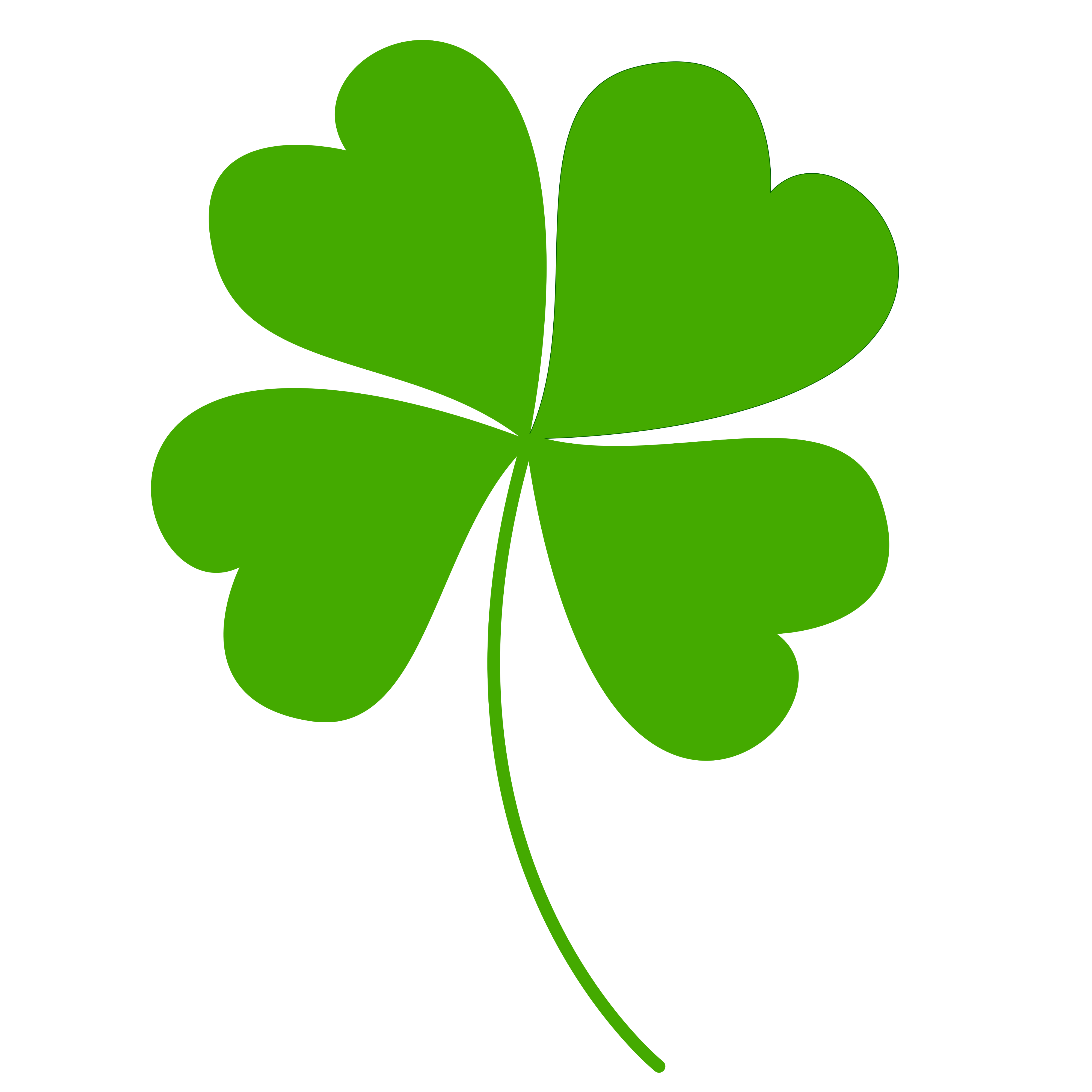 Free Clipart Of A Green St Paddys Day Shamrock Four Leaf Clover