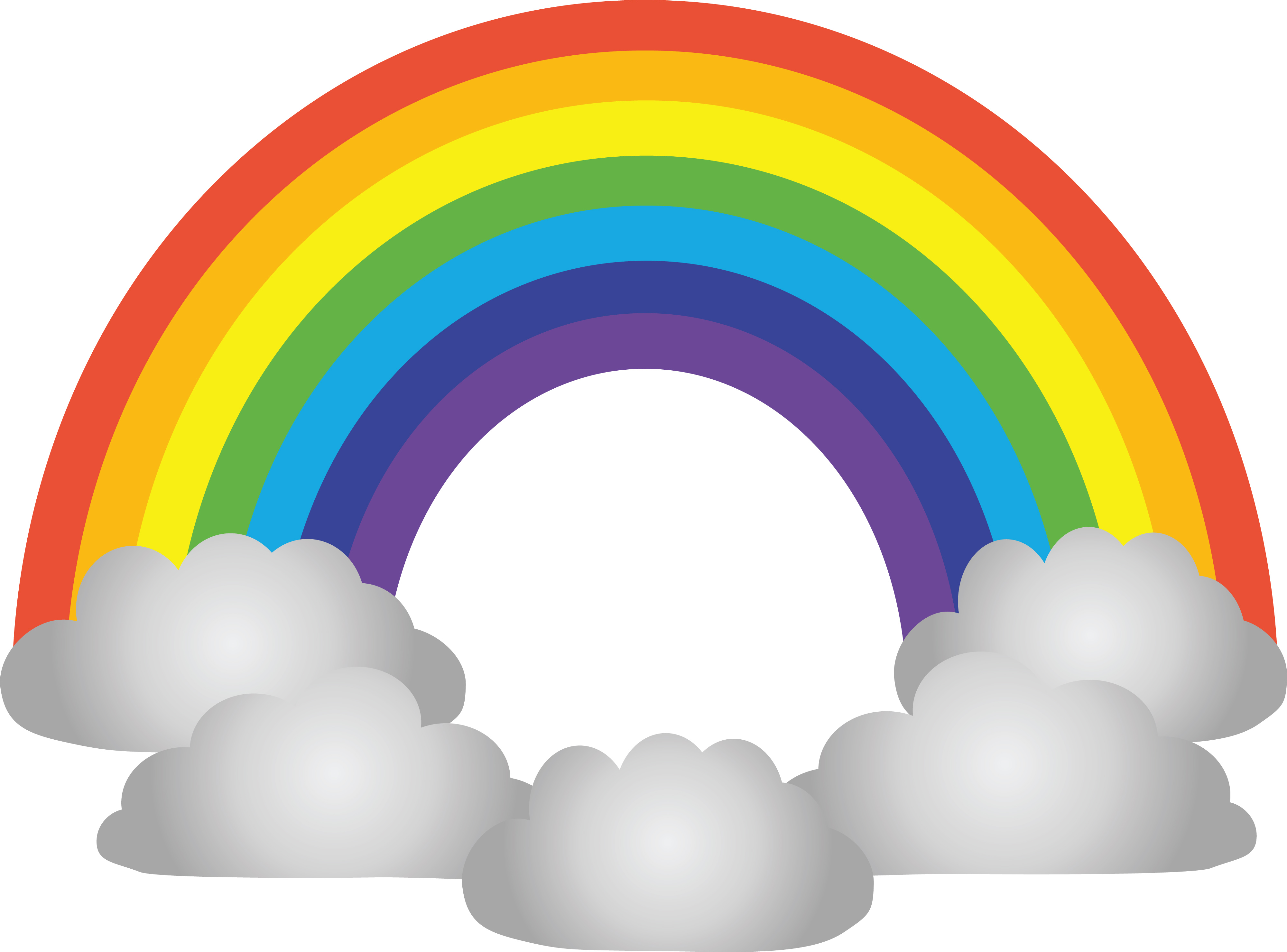 Download Free Clipart Of a rainbow and clouds