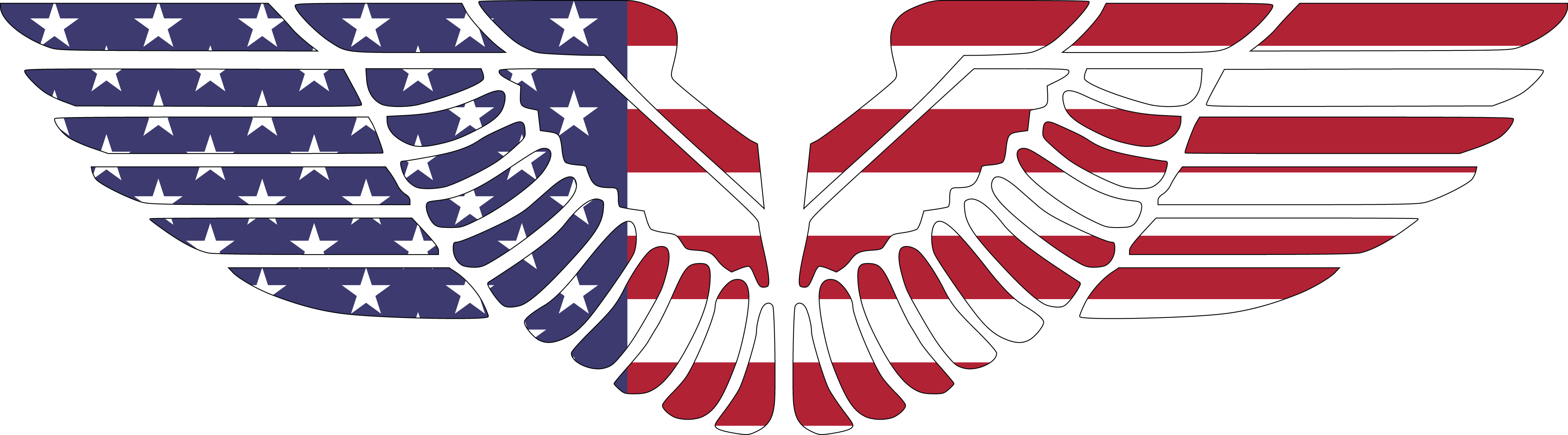 Download Free Clipart Of eagle wings in american flag pattern